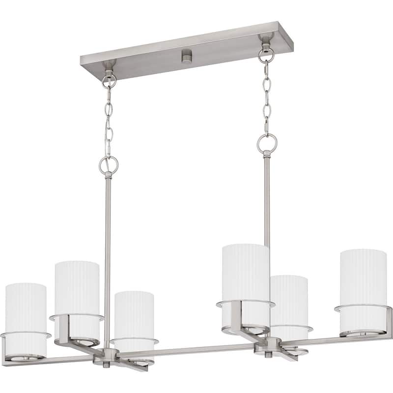 Seymour Six Light Linear Chandelier - Brushed Nickel