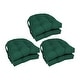 preview thumbnail 25 of 59, 16-inch U-Shaped Indoor Twill Chair Cushions (Set of 2, 4, or 6) - 16" x 16" Set of 6 - Forest Green