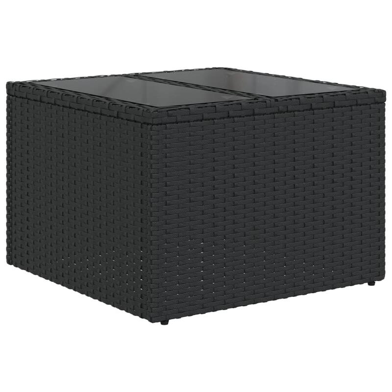 vidaXL Garden Sofa Set Black PE rattan, steel, tempered glass 10 Piece Set - 21.7 x 21.7 x 14.6