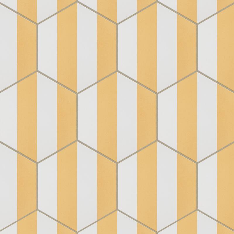Merola Tile Porto Capri Hex Dandelion 8-5/8" x 9-7/8" Porcelain Floor and Wall Tile
