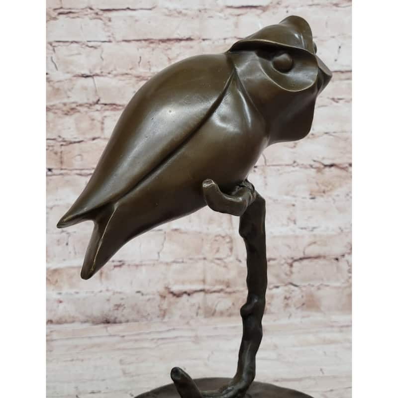 Signed Original Evan Stone Abstract Modern Art Owl Real Bronze Sculpture