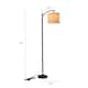 Cedar Hill 62" Modern Arched Floor Lamp with Beige Linen lamp Shade - Black