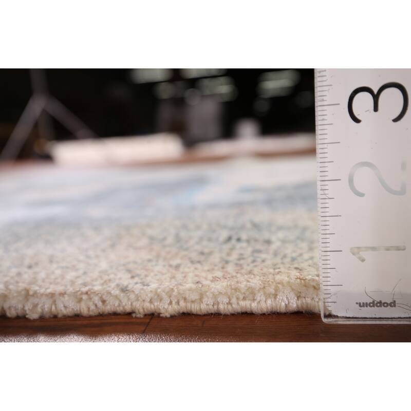 Striped Modern Abstract Foyer Rug Hand-Knotted Wool Carpet - 2'8" x 4'11"