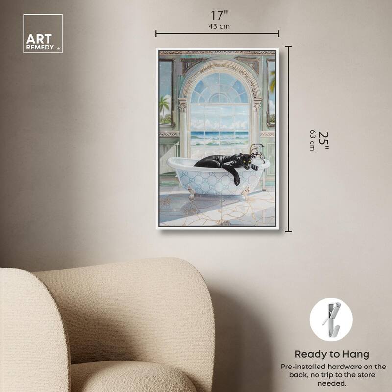 Panther Arch Bathroom Glam Canvas by Art Remedy