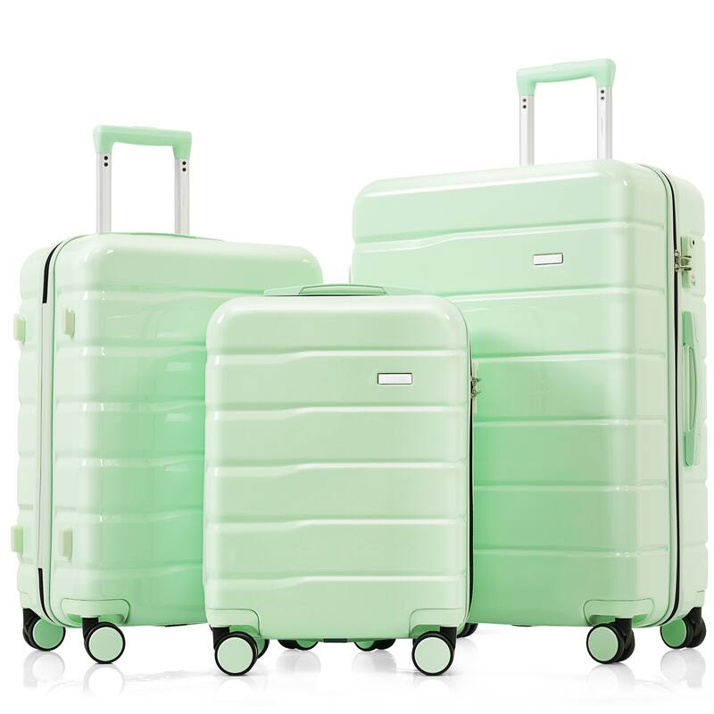 3-Piece TSA Lock Travel Luggage Set by Harper&Bright Designs - Light Green