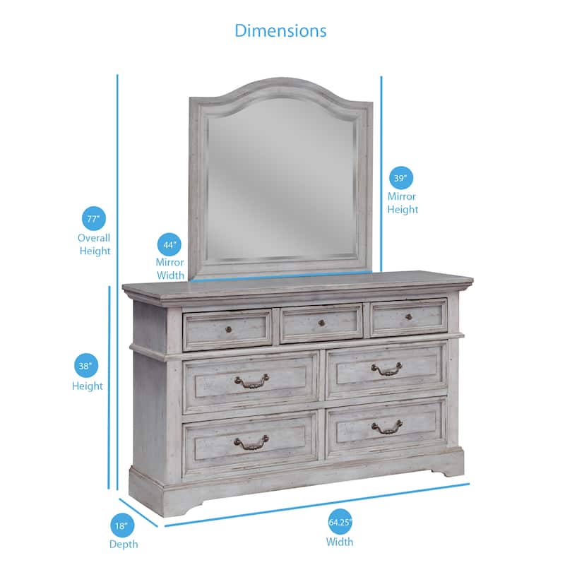 Lakewood Distressed Wood Dresser with Optional Mirror
