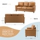 preview thumbnail 65 of 70, Rita Transitional Living Room 3-Seat Genuine Leather Nailhead Sofa with Solid Wood Legs and Removable Cushions