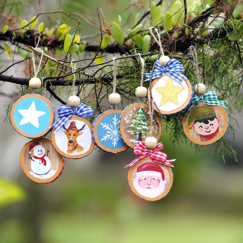 Novica Handmade Making Merry Wood Holiday Ornaments (Set Of 8)
