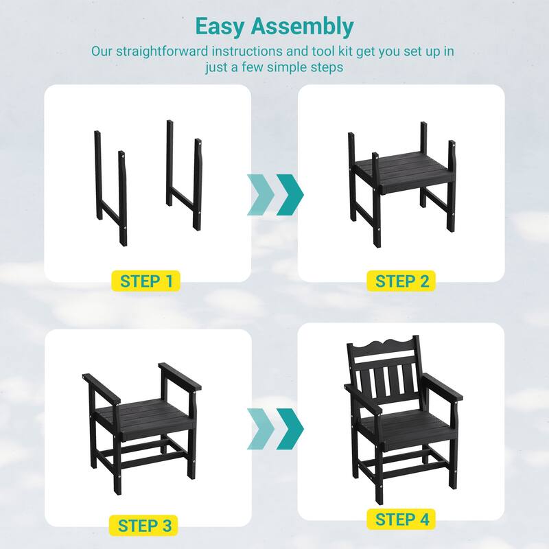 HIPS All-weather Outdoor Dining Chairs with 304 Hardware (Set of 2)