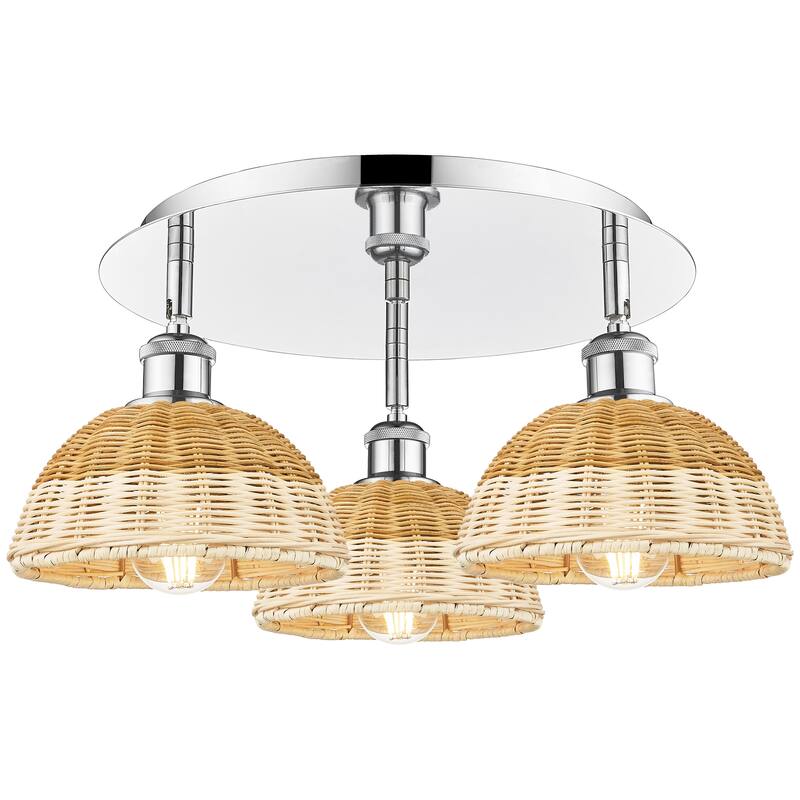 Innovations Lighting Endless Possibilities Ballston - Bristol Natural II - 3 Light 19" Flush Mount - Polished Chrome