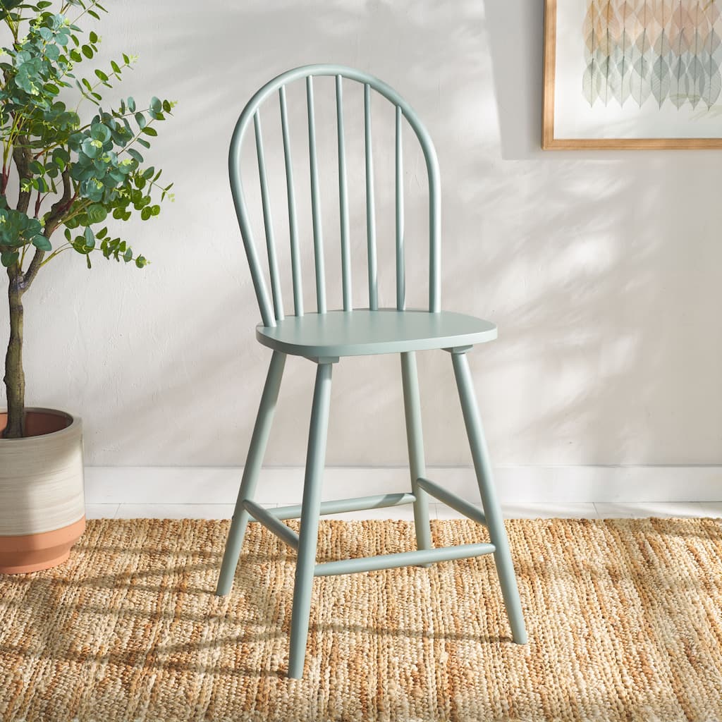 SAFAVIEH Omaha 24-inch Spindle Back Windsor Solid Wood Counter Stool - 19"W x 20"D x 42"H