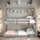 preview thumbnail 2 of 7, Twin over Twin Loft Bed with Roof Design, Guardrail and Ladder, Grey