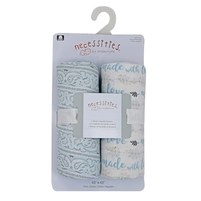 Baby 2 Pack Paisley Muslin Swaddle Blankets - N/A