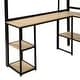 preview thumbnail 6 of 10, Full Size Metal Loft Bed with Staircase, Built-in Desk and Shelves in Black