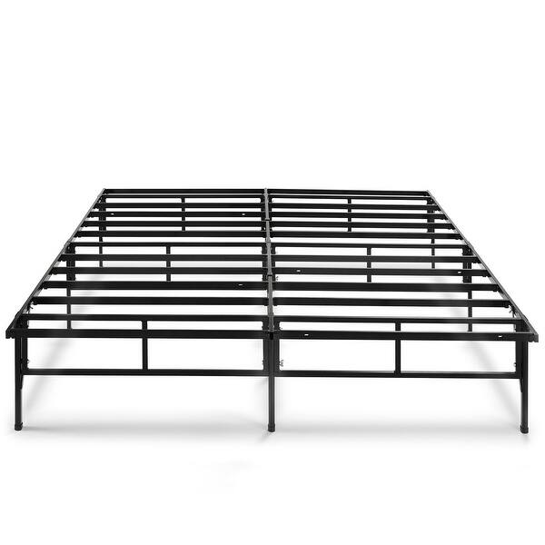 Priage By Zinus Smartbase Compack Black Metal Mattress Foundation Overstock 10405645