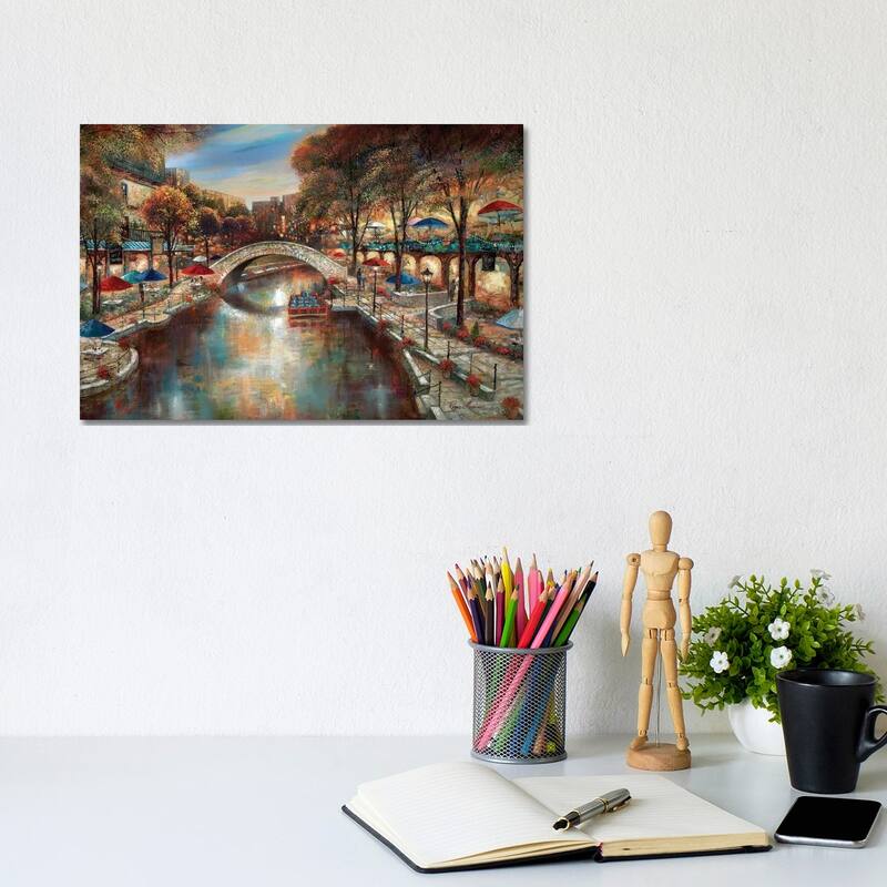 iCanvas "Evening On The Canal" by Ruane Manning Canvas Print - 8x12x0.75