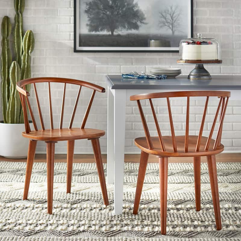 Simple Living Florence Modern Farmhouse Rubberwood Dining Chairs (Set of 2)