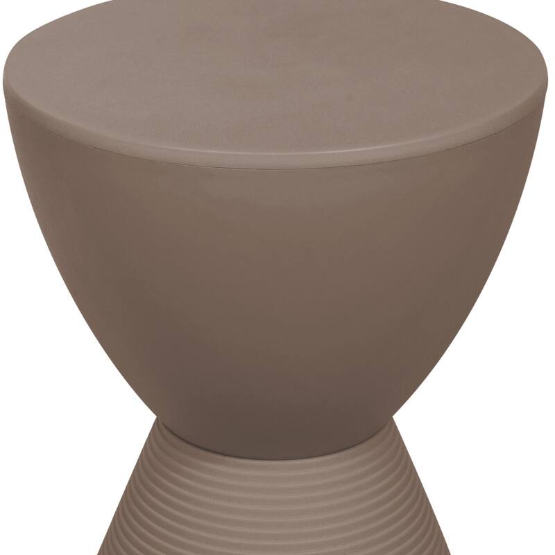 Boyd Round Side Table with Ribbed Design Base - Accent Hourglass End Table with Removable Lid for Living Room & Bedroom