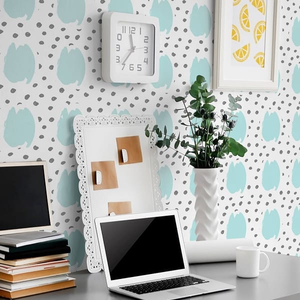 mint and grey wallpaper