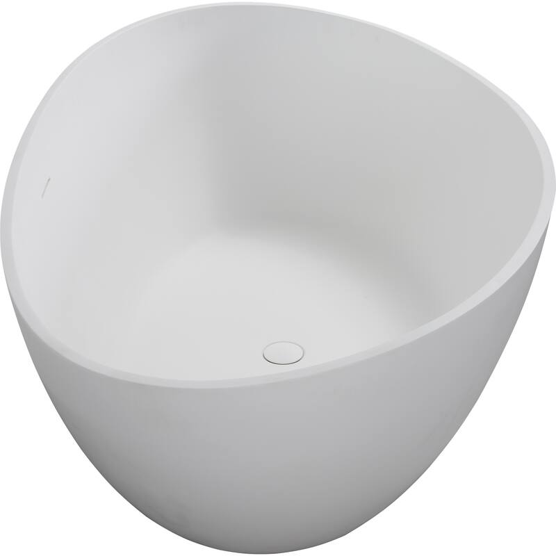 63" Matte White Solid Surface Bathtub