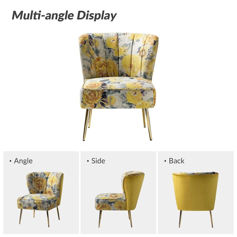 Almira Contemporary Upholstered Armless Side Chair with Tufted Back Set of 2 by HULALA HOME