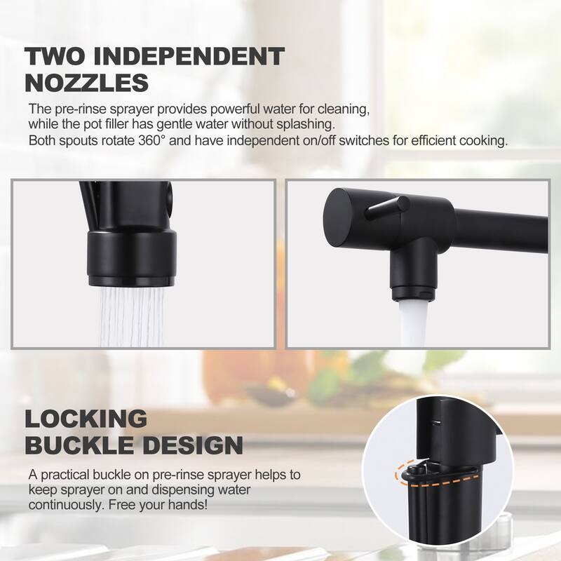 WOWOW Single Handle Pull Down Sprayer Kitchen Faucet with Advanced Spray