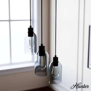 Hunter Lochemeade 3 Light Cluster Ceiling Pendant - Kitchen Island, Dining Table - Modern Farmhouse, Industrial, Contemporary