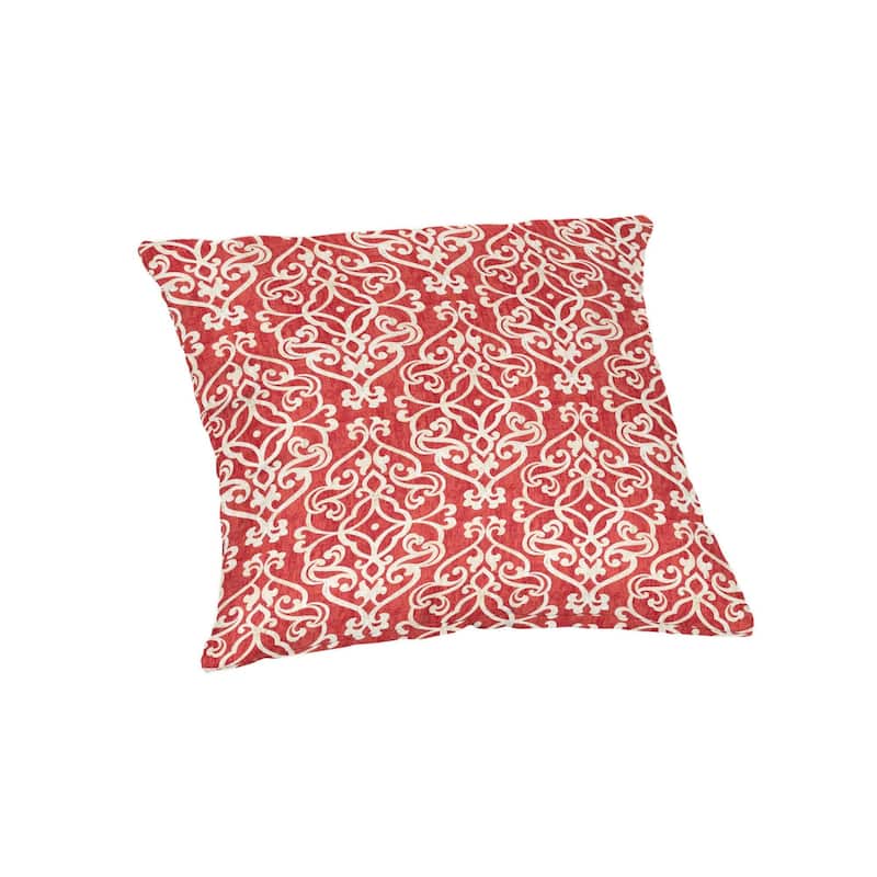 Casual Cushion Medallion 1 Piece Indoor/Outdoor Square Throw Pillow, 18"W x 18"L - 15"W x 15"L - Gondola Lattice Salmon