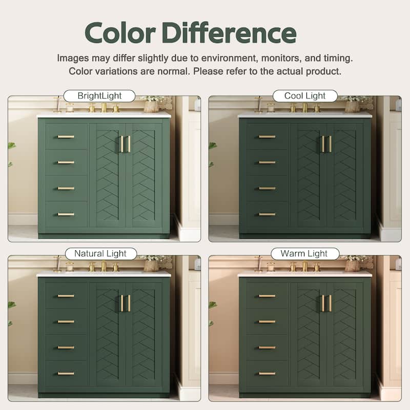 36'' Bathroom Vanity with Ceramic Sink Combo