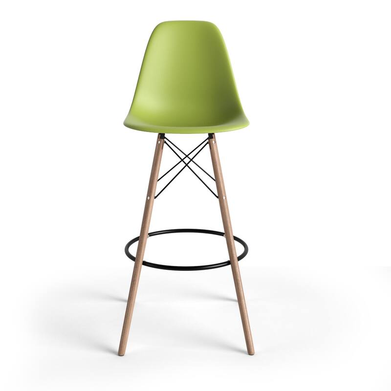 Paris Bar Height Stools (Set of 2) - Green / Natural Legs