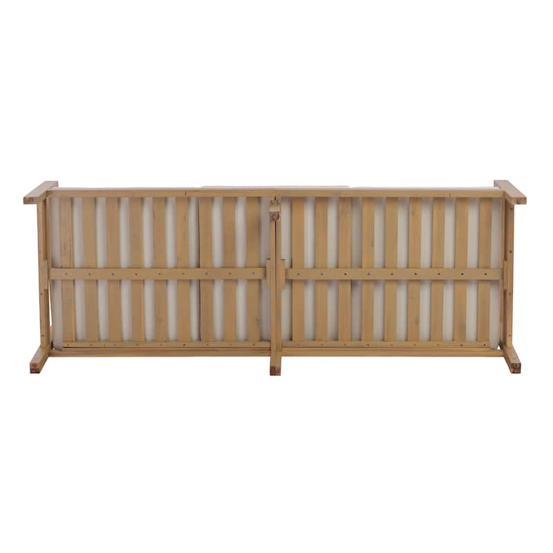 Christopher Knight Home - Modern 77.95" Wide Outdoor Patio Club Chair with Ergonomic Slatted Backrest & Soft Cushion