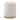 Renwil Baylor Indoor Poly-Velvet Ottoman, Off-White