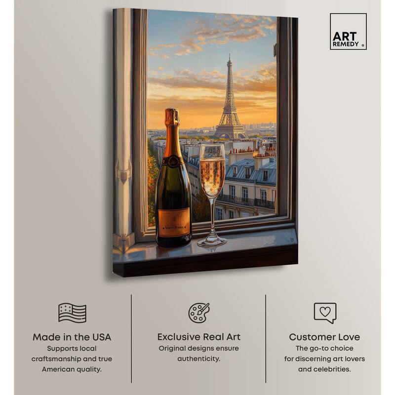 Classy Drink in Paris Canvas by Art Remedy, Gallery Wrapped