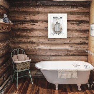 Relax Sit A Spell White Framed Print Bathroom Wall Art Bed Bath