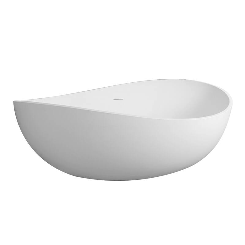 63" Matte White Solid Surface Bathtub