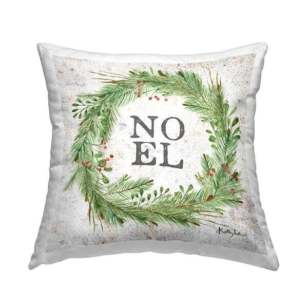 slide 2 of 8, Stupell Noel Holiday Wreath Printed Throw Pillow Design by Kelley Talent