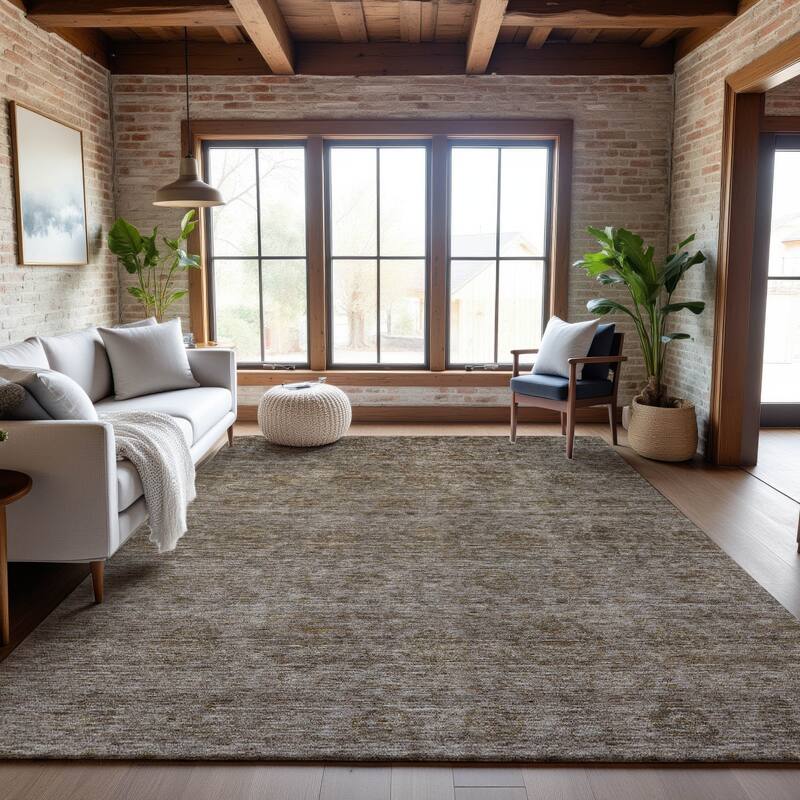 Premium Washable Super Soft Ombre Damask Mayfield Rug - Brown - 10' x 14'