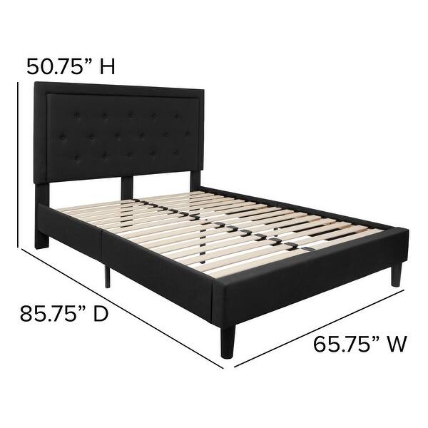 dimension image slide 14 of 19, Tufted Platform Bed with 10in. Pocket Spring Mattress