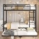 preview thumbnail 2 of 47, Multifunctional Full over Full Metal Bunk Bed With Trundle,Save Space or Split Into 2 Beds