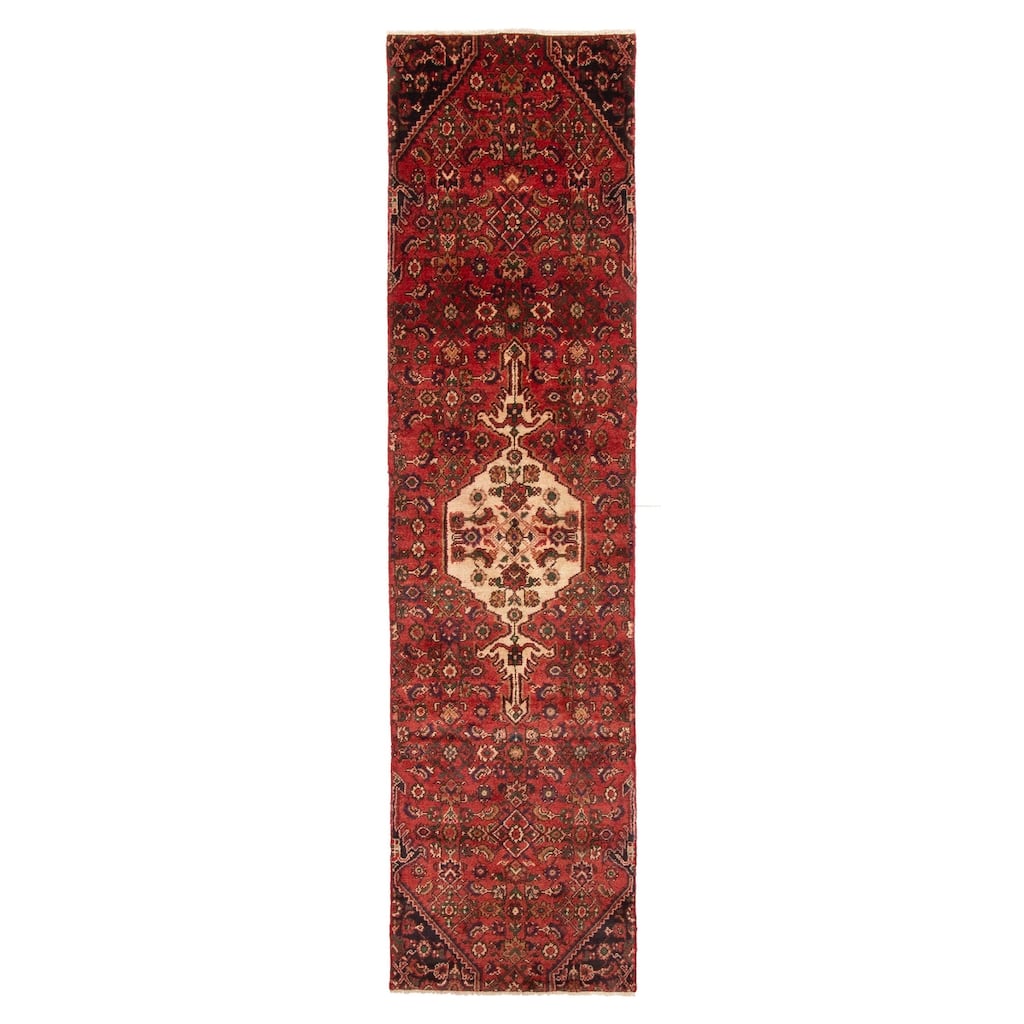 ECARPETGALLERY Hand-knotted Andelz Red Wool Rug - 2'3 x 9'4
