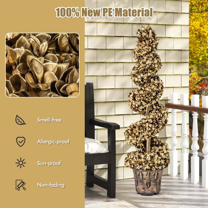 Costway 4 FT Artificial Topiary Spiral Tree Set of 2 with Vintage - See Details