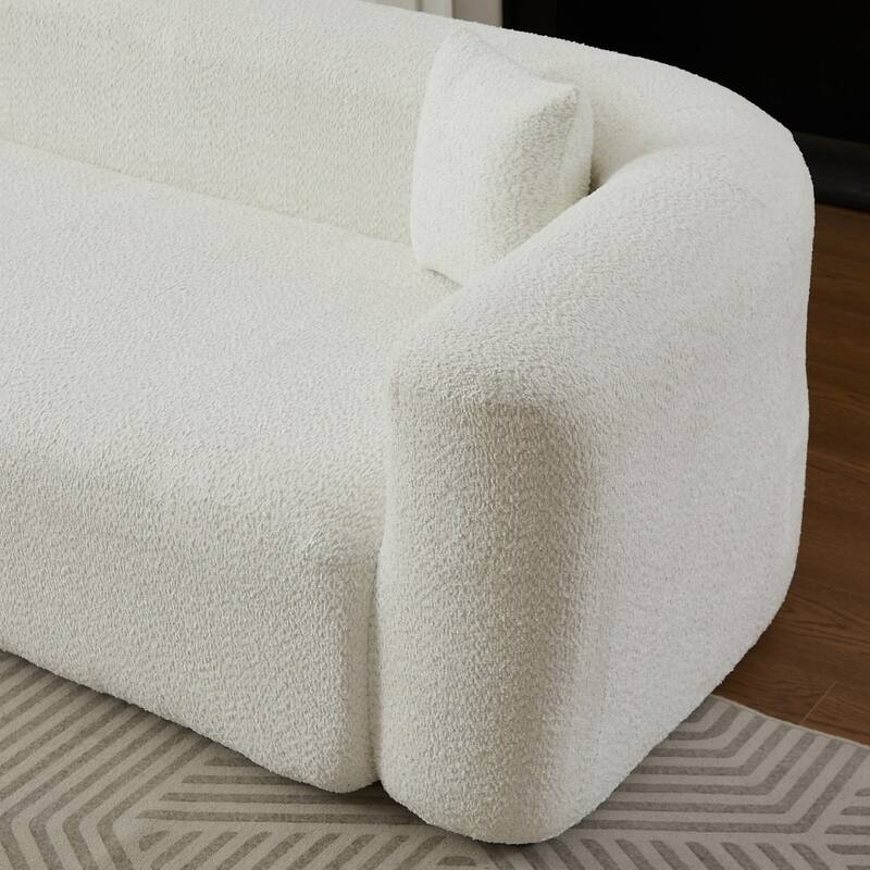 109.4" L-Shaped Chenille Boneless Sectional Sofa with Two Throw Pillows