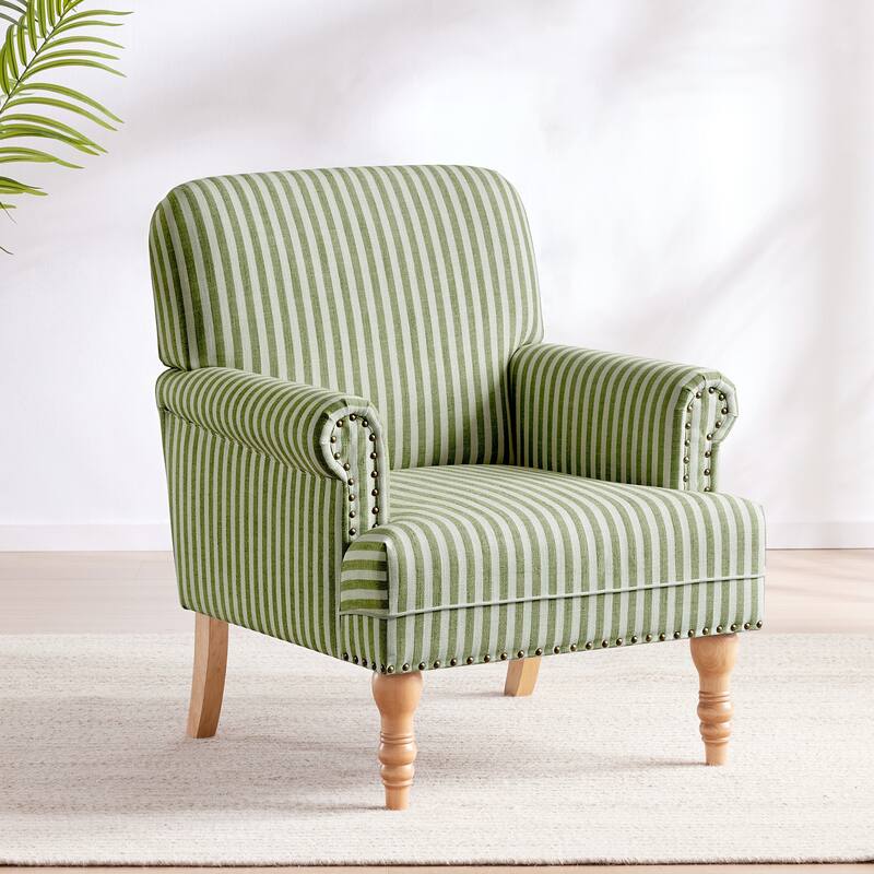 Rolled Armchair Accent Chair Set of 2 Blue/ Grey/ Brown