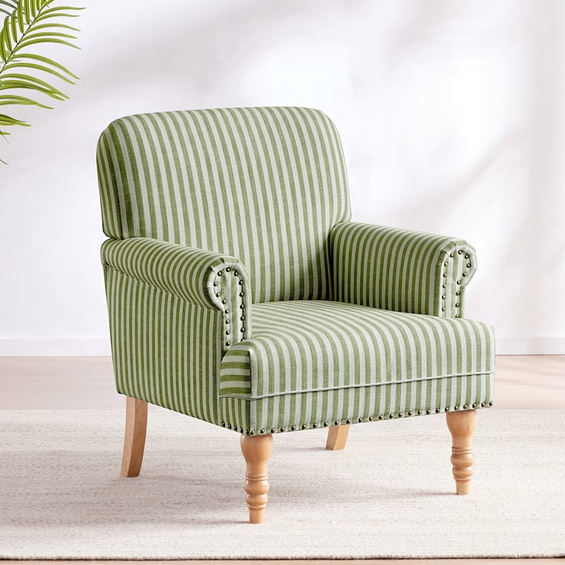 Upholstered Accent Sofa Linen Club Chair with Legs for Living Room