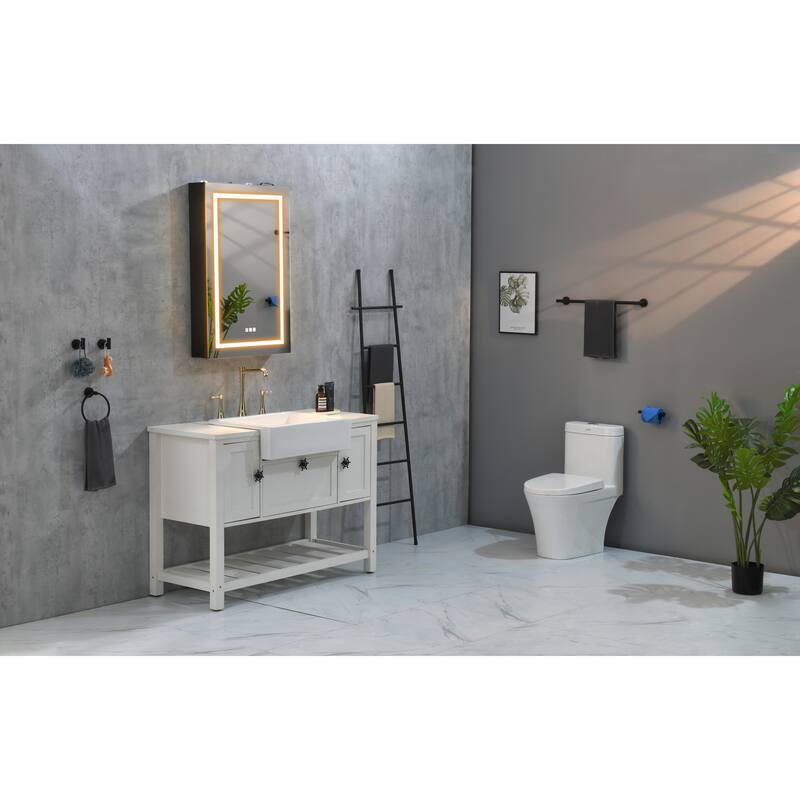 36"x24" LED Lighted Bathroom Medicine Cabinet with Mirror,Adjustable Shelves,Intelligent Switch Cabinet,Aluminum Frame