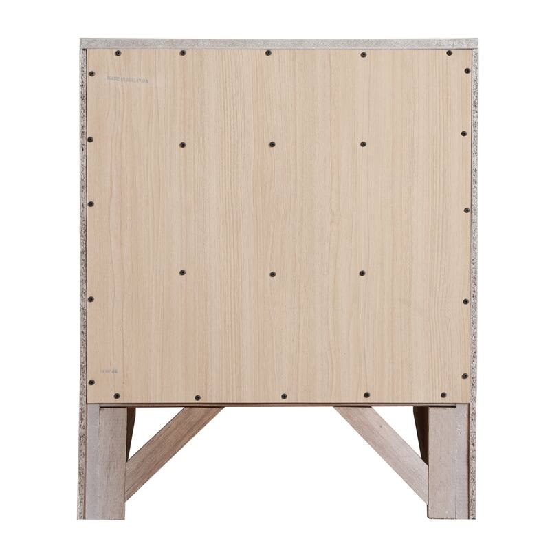 Silver Champagne Nightstand 28x23x17 Contemporary Bedside Table with Three Drawers and Stylish Finish for Bedroom Storage