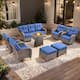 Option Brown Wicker & Blue cushion