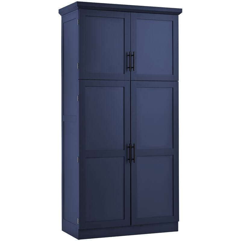 70.9 inch Freestanding Kitchen Cabinet, Tall Storage Cabinet with 4 Doors, 2 Door Shelves, 8 Pull-out Trays and Adjustable Shelf