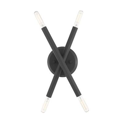 Livex Lighting 4 Light Scandinavian Gray ADA Sconce, 46772-76 - 6" W x 11.25" H x 3.75" Ext.