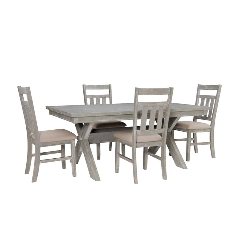 Linon Chester 5-Piece Rustic Farmhouse Dining Set